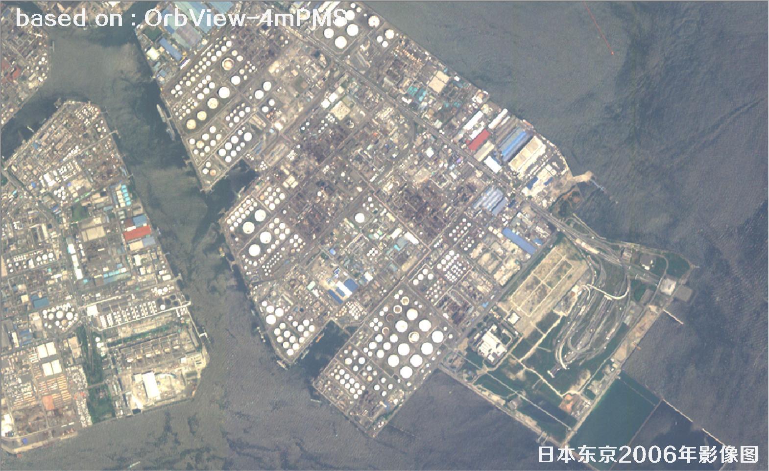 日本东京2006年OrbView卫星4米多光谱影像