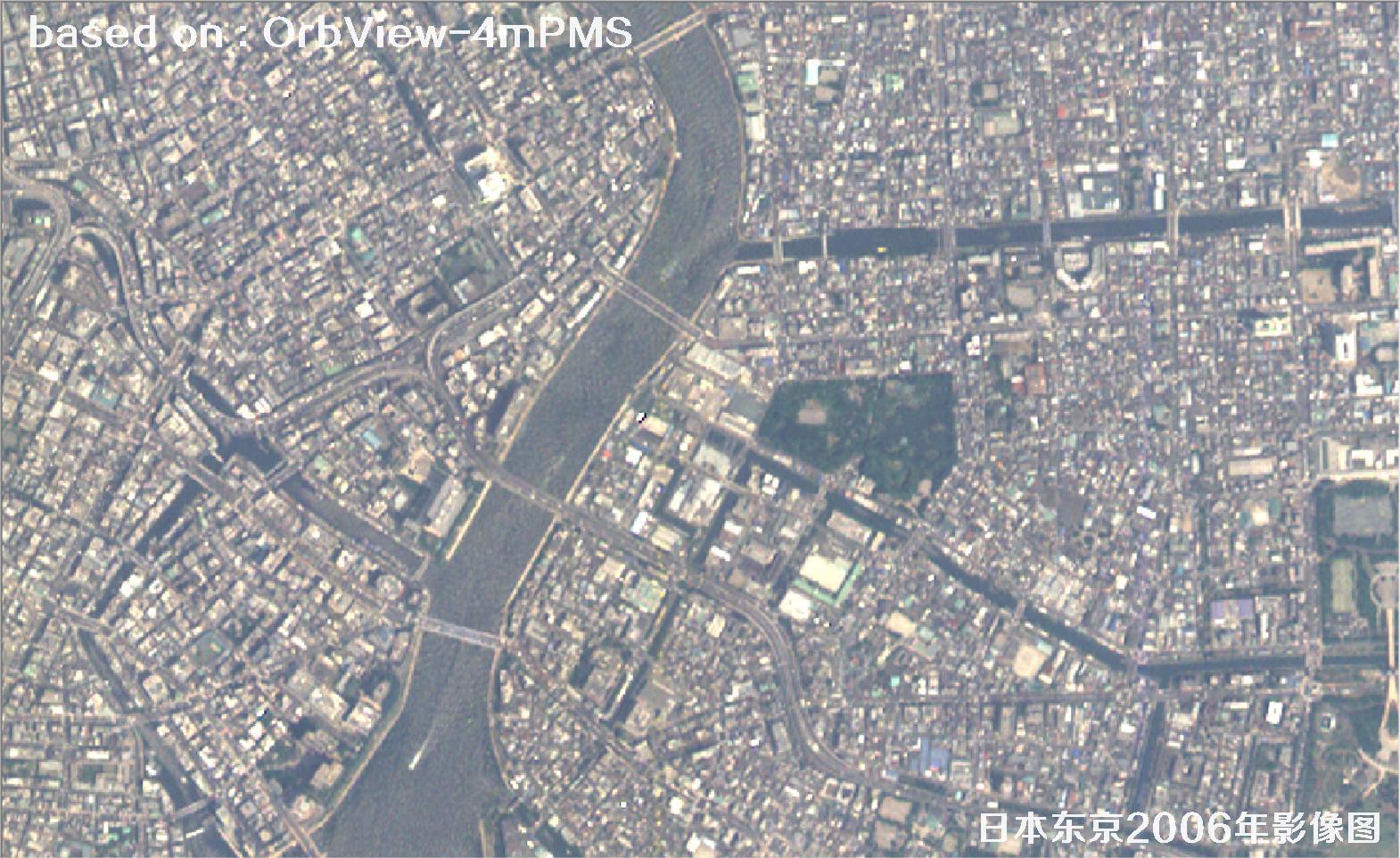 日本东京2006年OrbView卫星4米多光谱影像