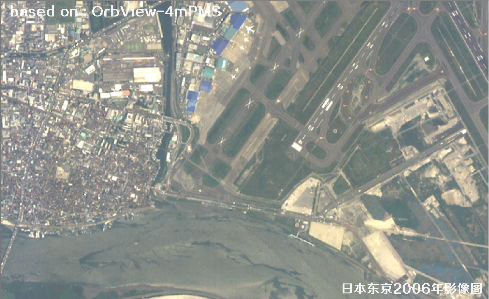 日本东京2006年OrbView卫星4米多光谱影像