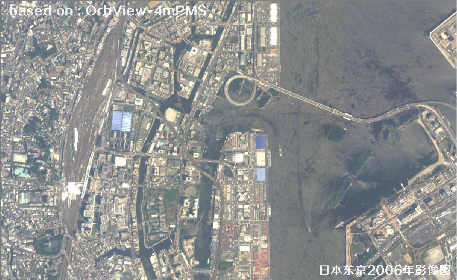 日本东京2006年OrbView卫星4米多光谱影像