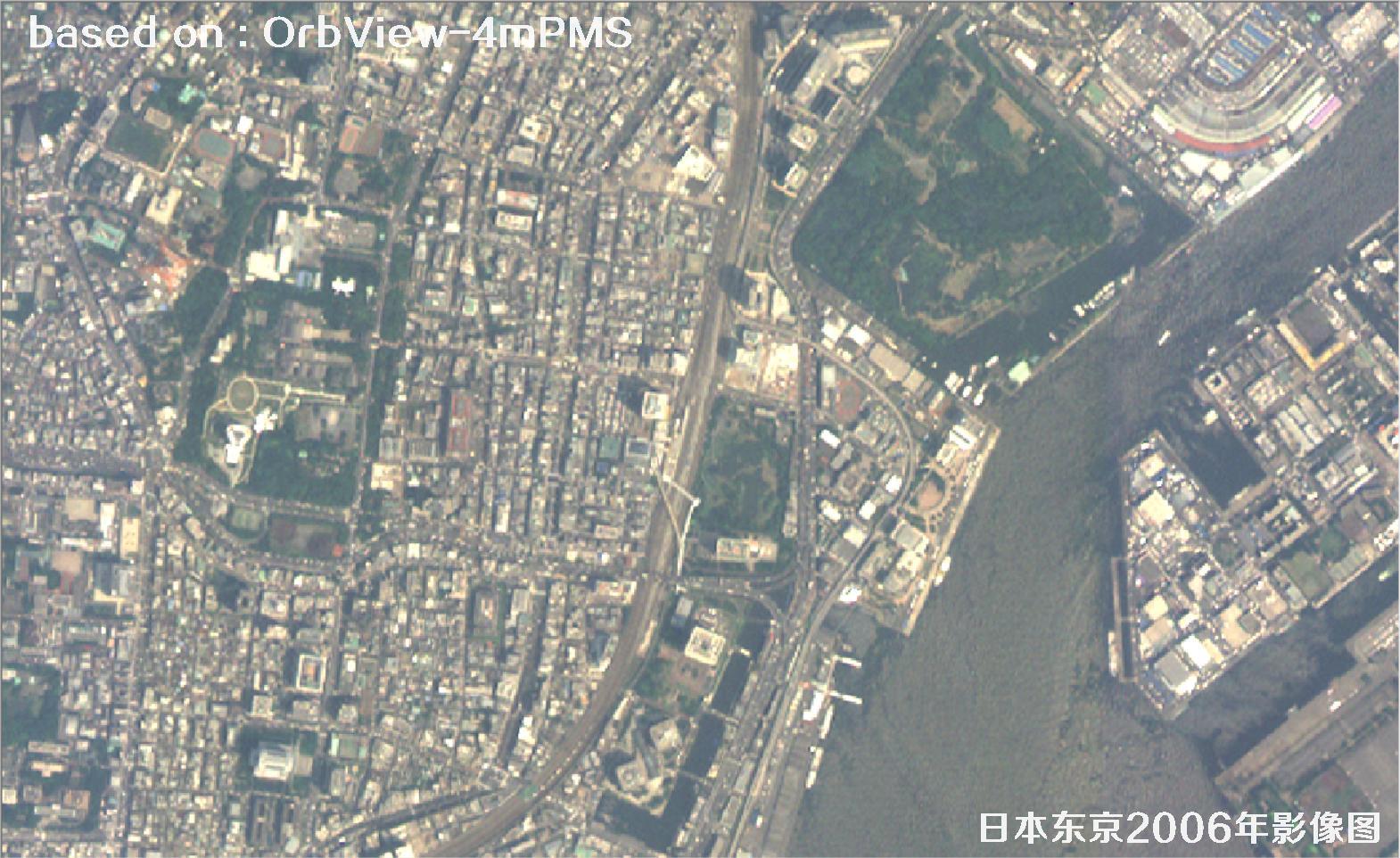 日本东京2006年OrbView卫星4米多光谱影像