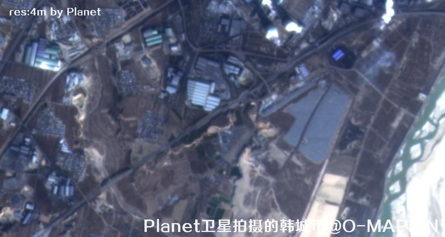 Planet卫星拍摄的陕西省韩城市4米影像图