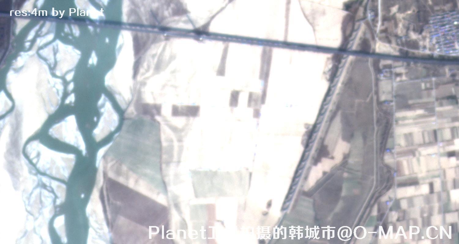 Planet卫星拍摄的陕西省韩城市4米影像图