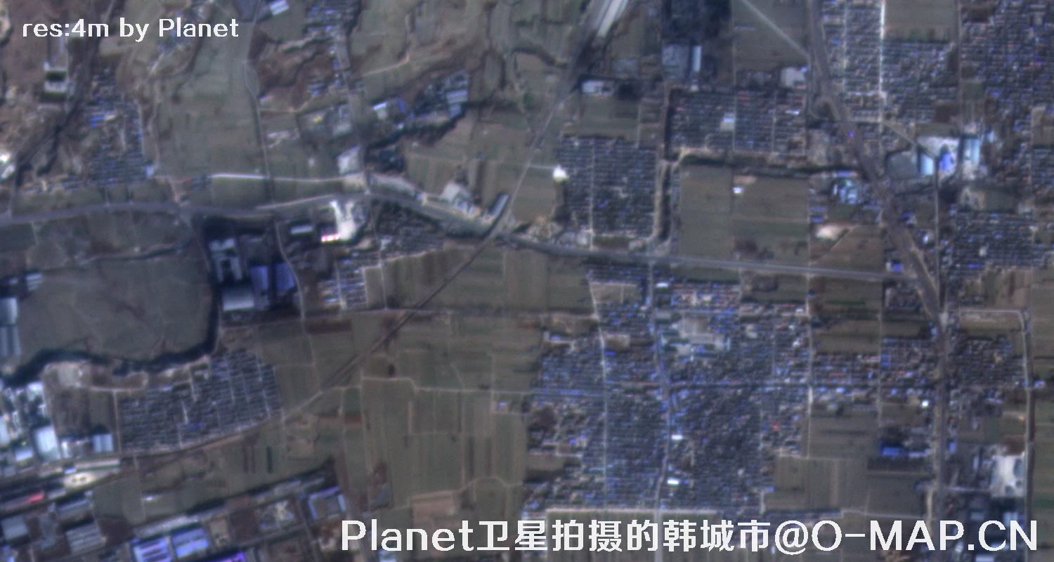 Planet卫星拍摄的陕西省韩城市4米影像图