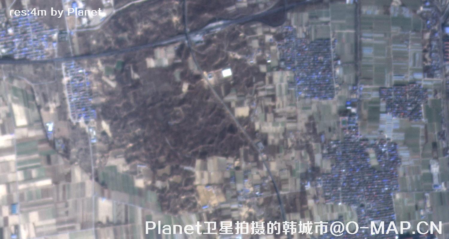 Planet卫星拍摄的陕西省韩城市4米影像图