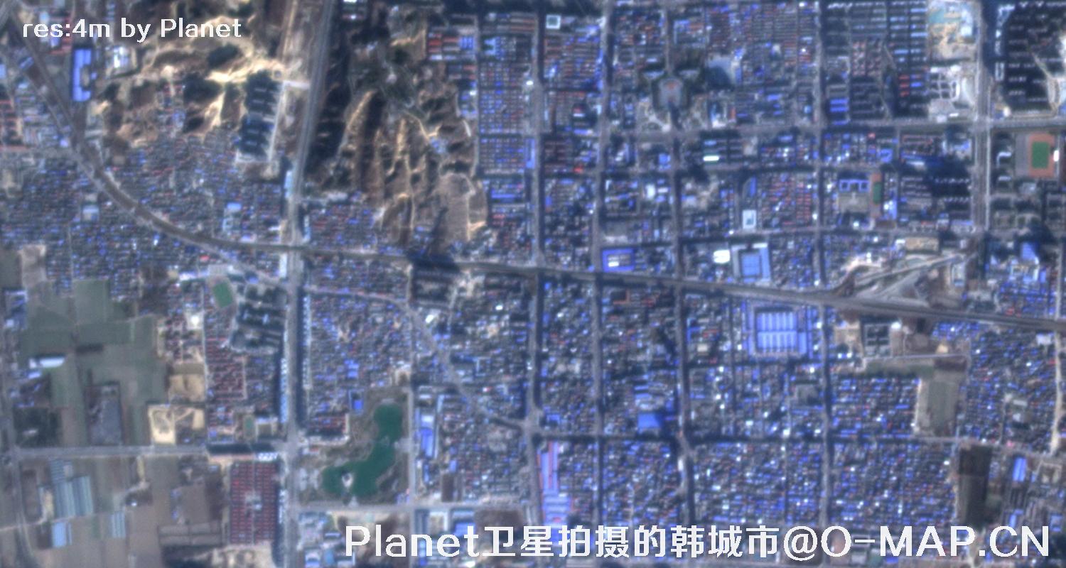 Planet卫星拍摄的陕西省韩城市4米影像图