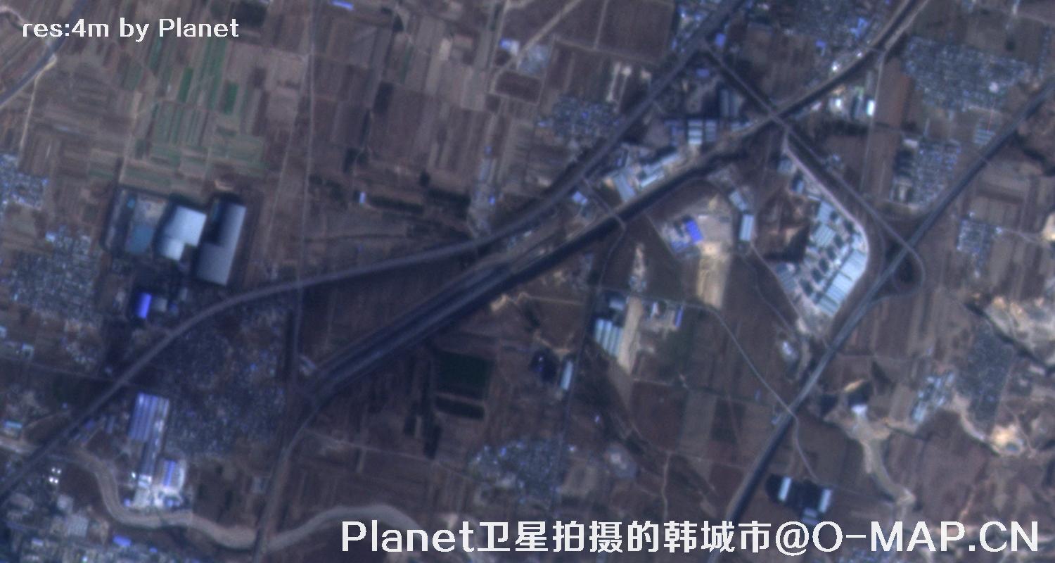 Planet卫星拍摄的陕西省韩城市4米影像图