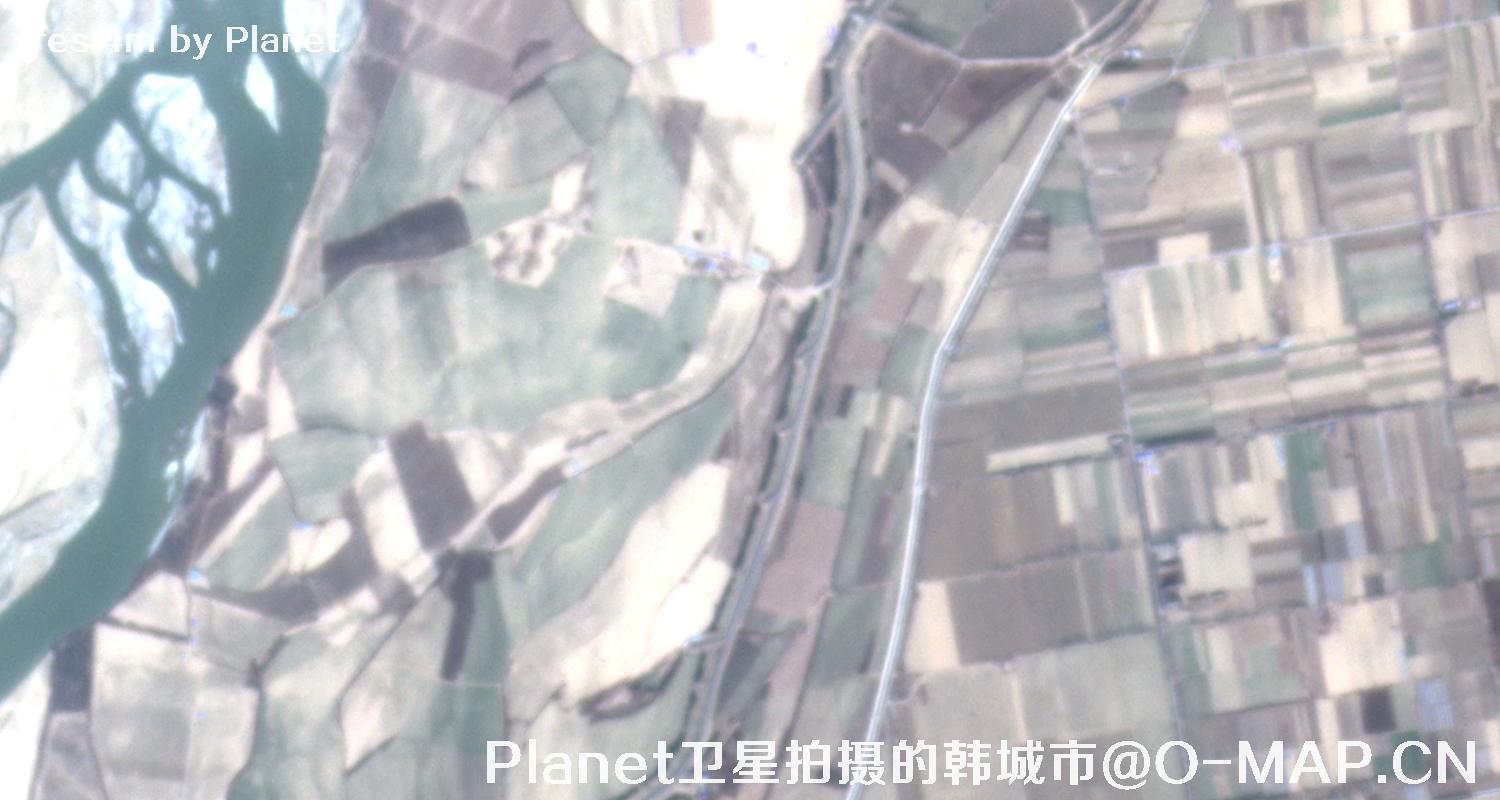 Planet卫星拍摄的陕西省韩城市4米影像图