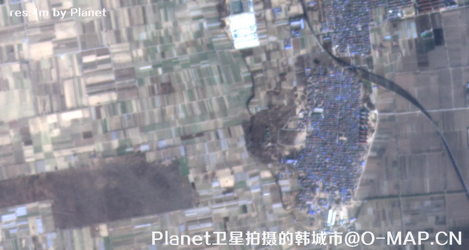 Planet卫星拍摄的陕西省韩城市4米影像图