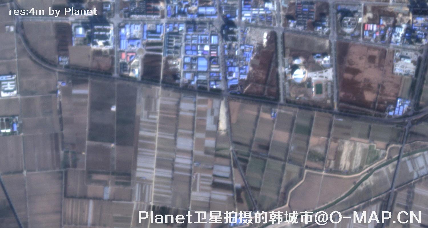 Planet卫星拍摄的陕西省韩城市4米影像图