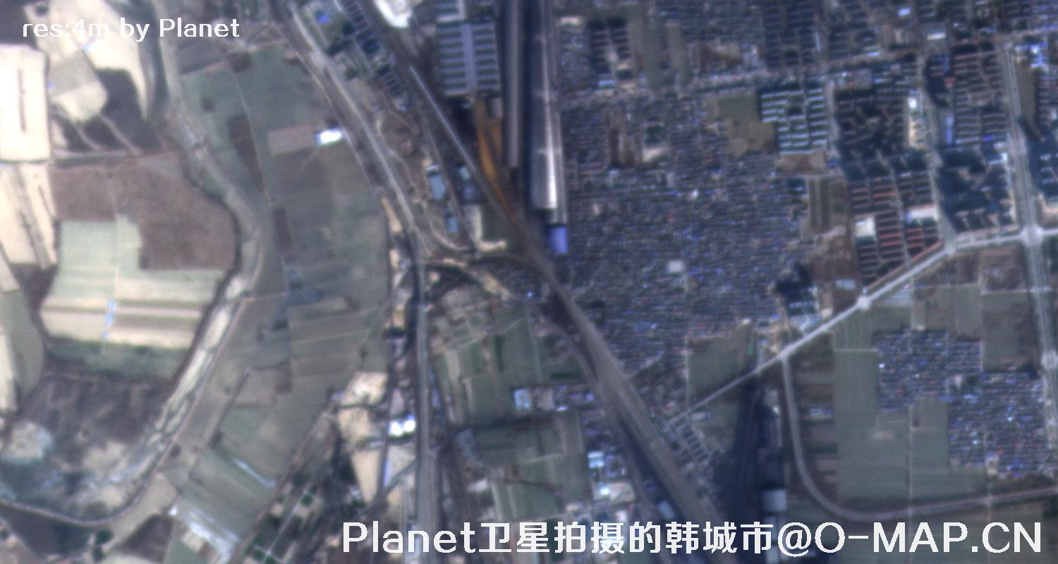 Planet卫星拍摄的陕西省韩城市4米影像图