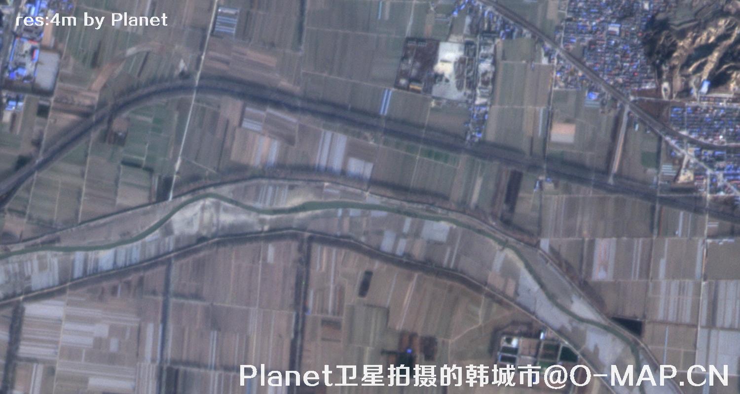 Planet卫星拍摄的陕西省韩城市4米影像图