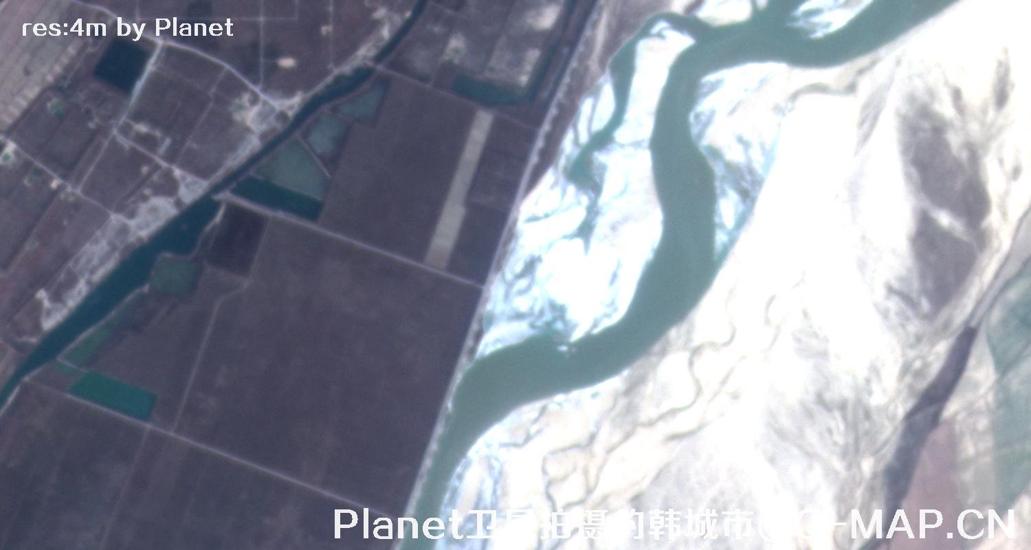Planet卫星拍摄的陕西省韩城市4米影像图