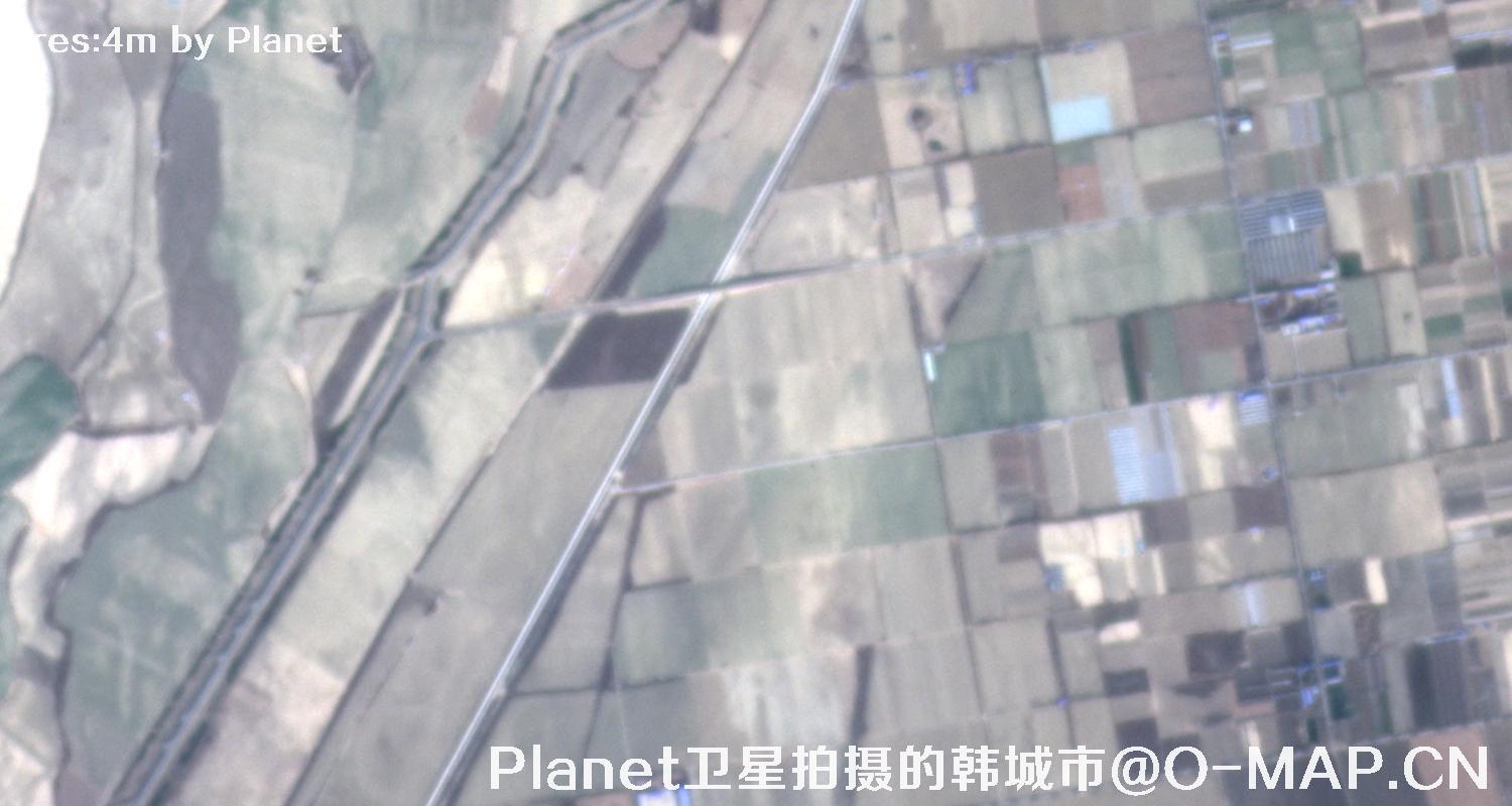 Planet卫星拍摄的陕西省韩城市4米影像图