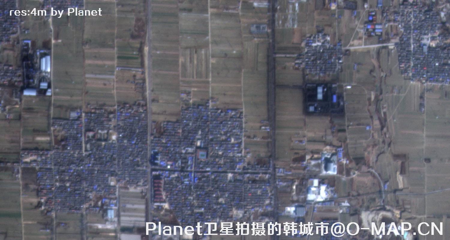 Planet卫星拍摄的陕西省韩城市4米影像图