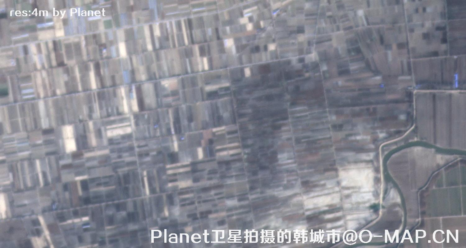 Planet卫星拍摄的陕西省韩城市4米影像图