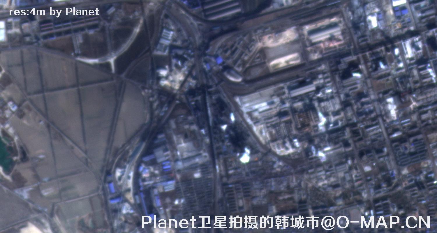 Planet卫星拍摄的陕西省韩城市4米影像图