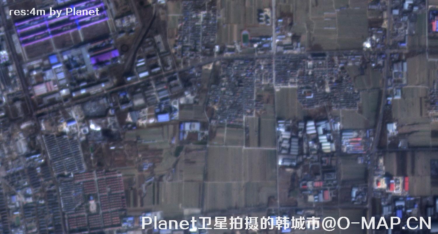 Planet卫星拍摄的陕西省韩城市4米影像图