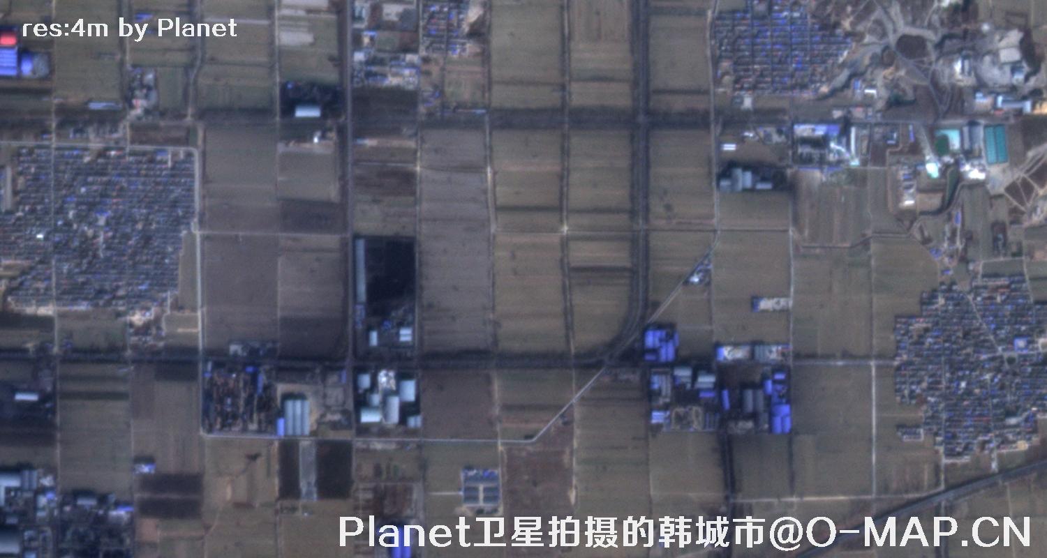 Planet卫星拍摄的陕西省韩城市4米影像图