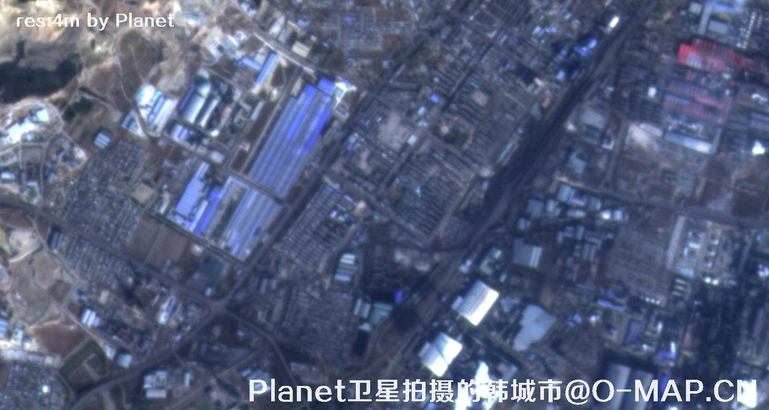 Planet卫星拍摄的陕西省韩城市4米影像图