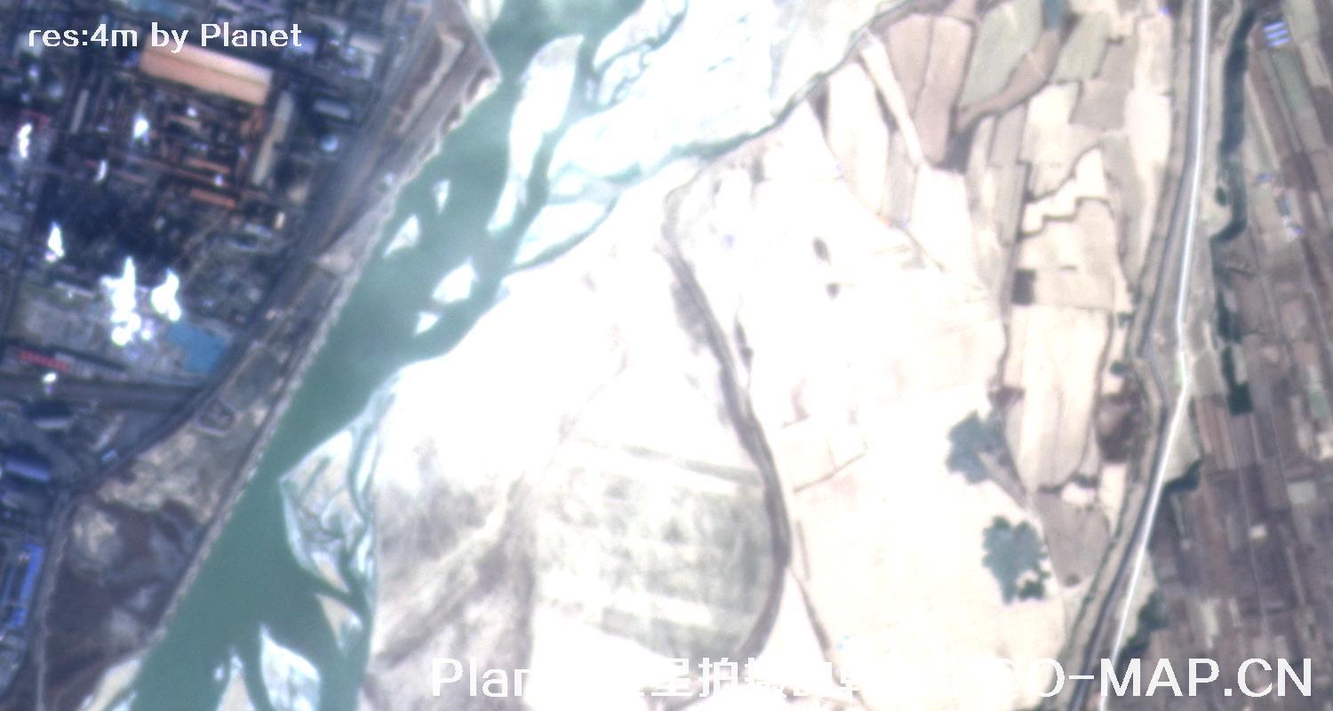 Planet卫星拍摄的陕西省韩城市4米影像图