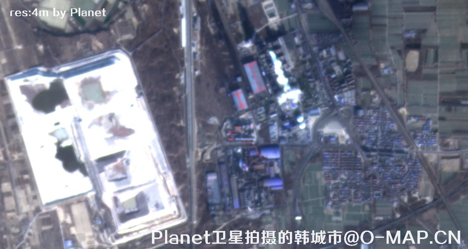 Planet卫星拍摄的陕西省韩城市4米影像图