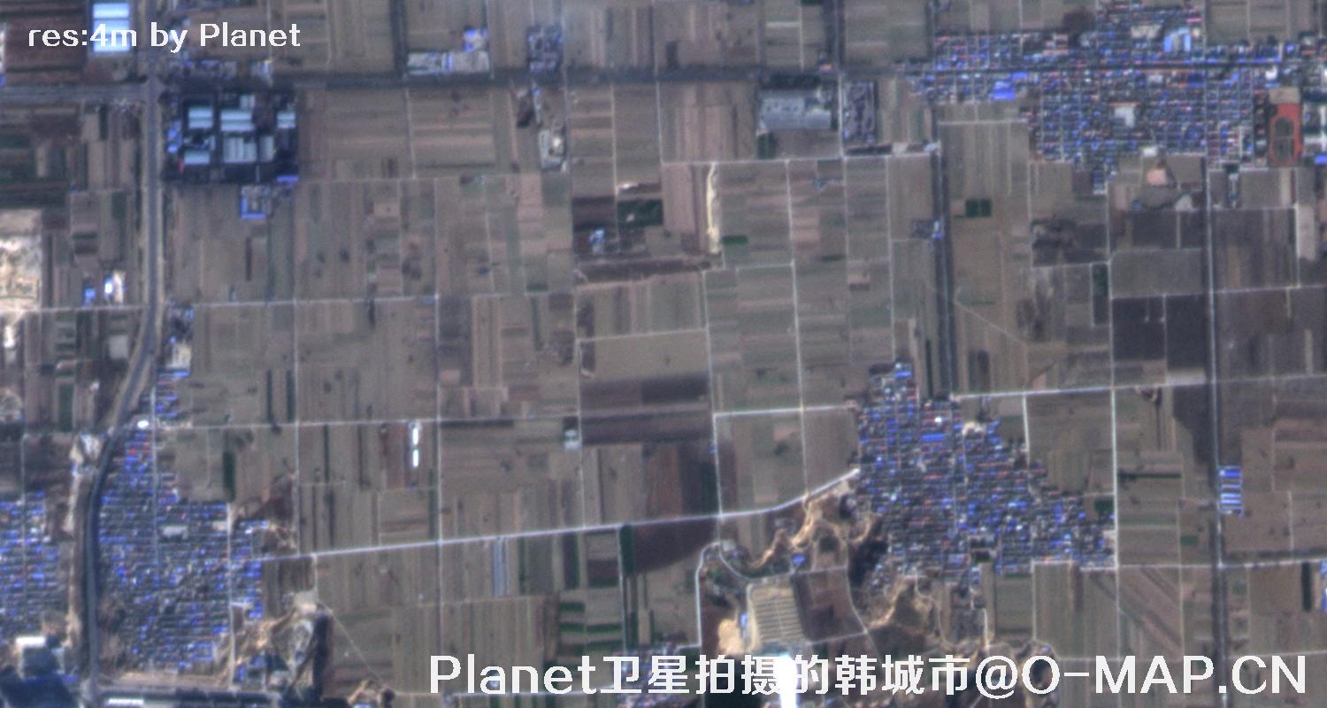 Planet卫星拍摄的陕西省韩城市4米影像图