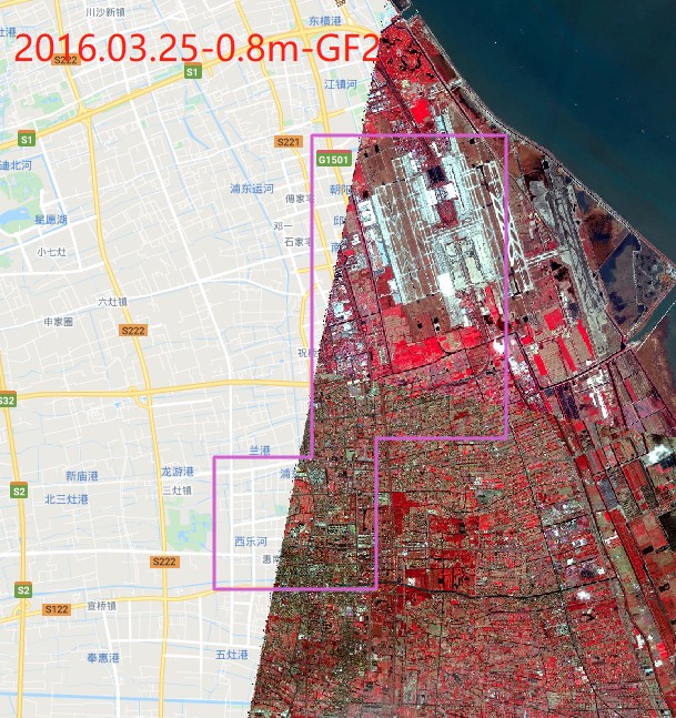 浦东机场卫星影像查询结果
