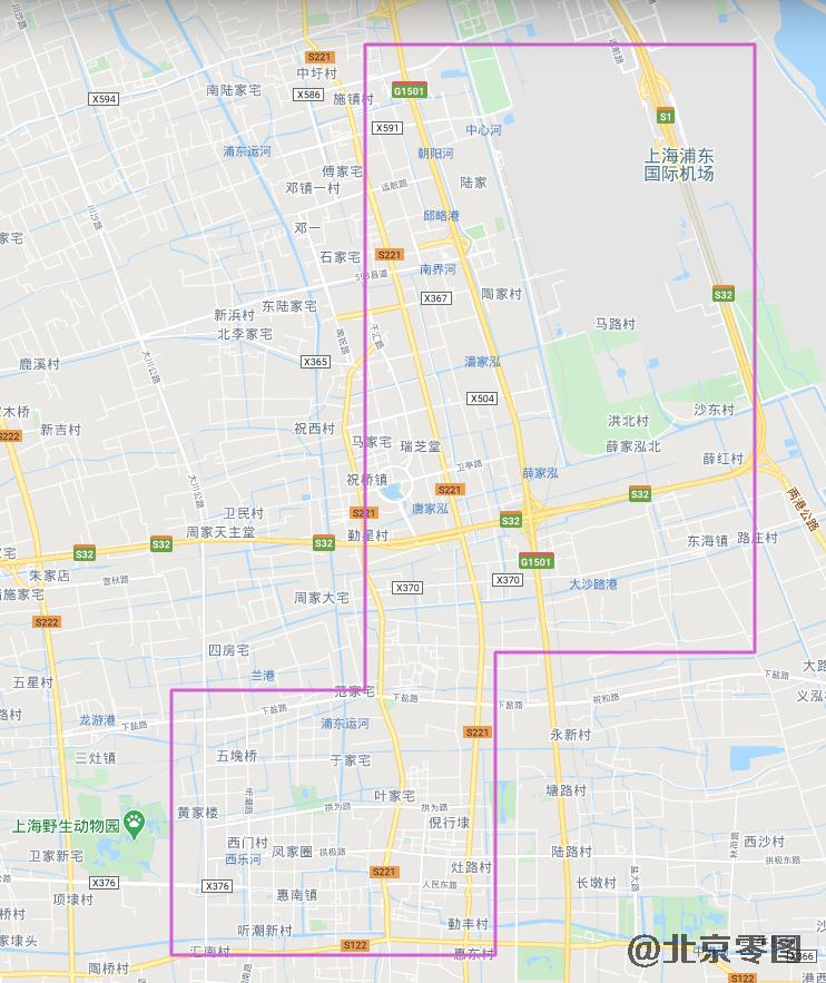 浦东机场卫星影像查询范围