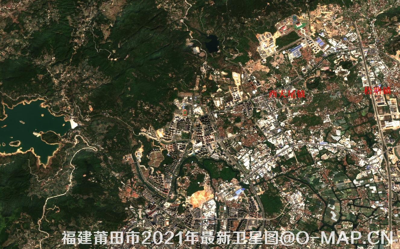 福建省莆田市周边区域2021年最新卫星图