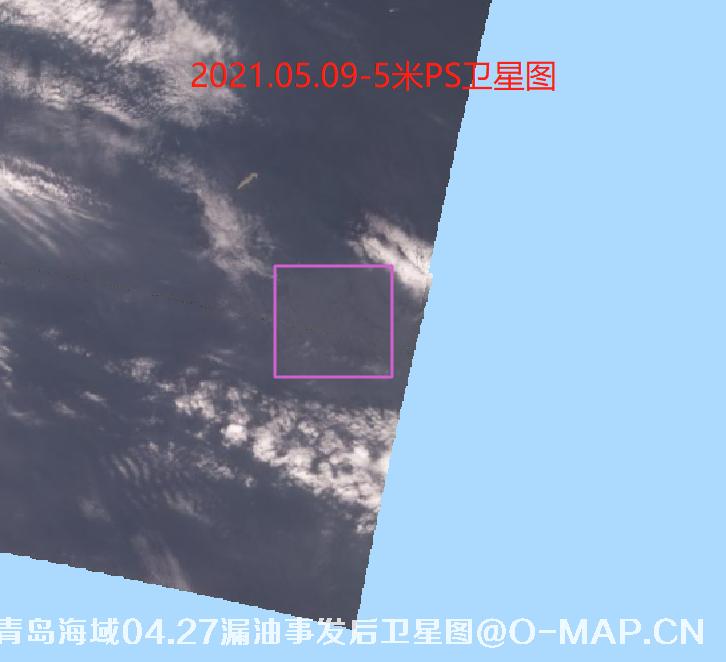 青岛海域4月27日漏油事件前后卫星图