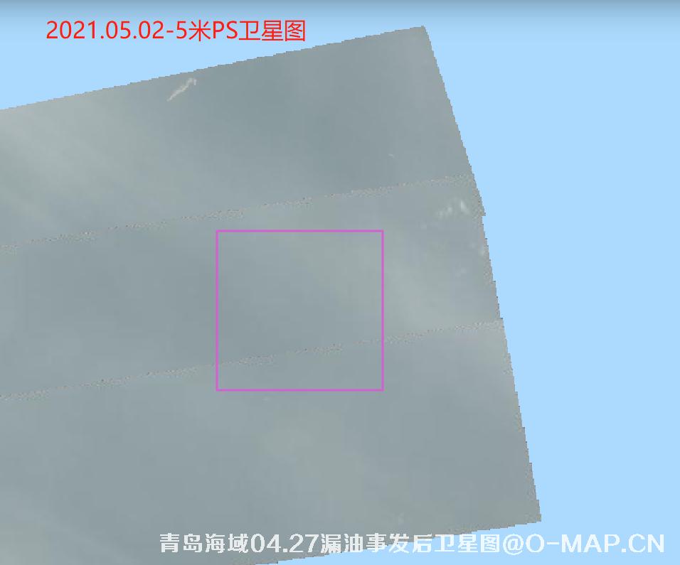 青岛海域4月27日漏油事件前后卫星图