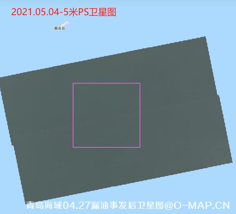 青岛海域4月27日漏油事件前后卫星图