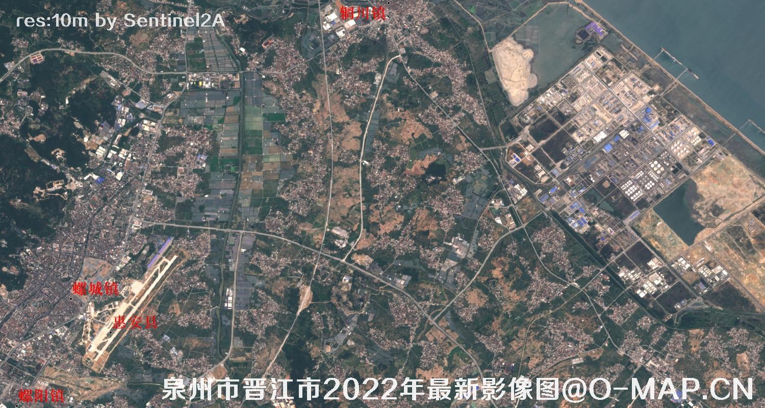 福建省泉州市和晋江市2022年5月份卫星图