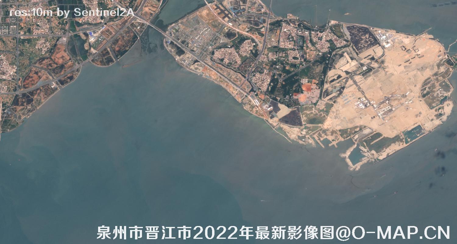 福建省泉州市和晋江市2022年5月份卫星图