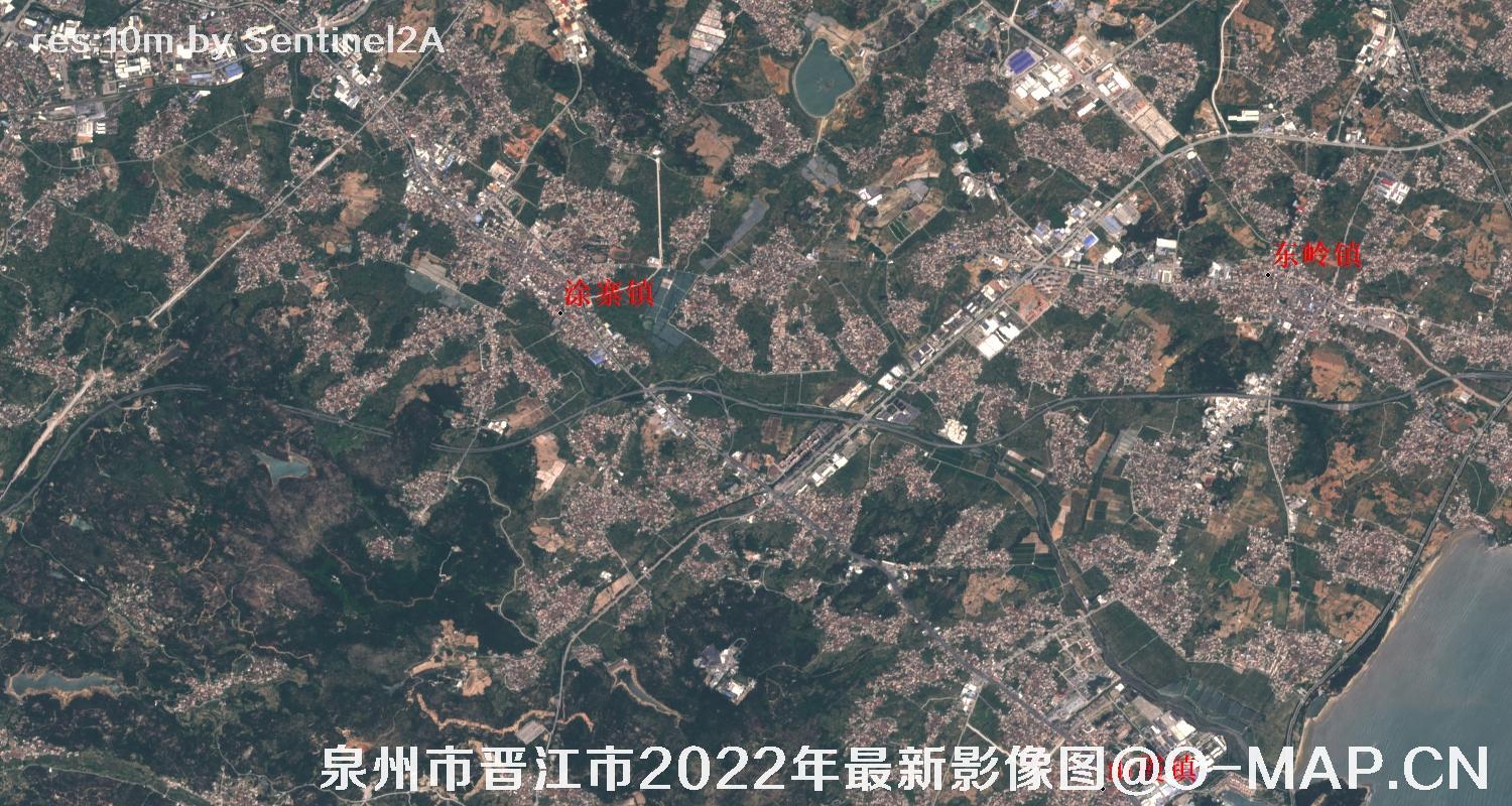福建省泉州市和晋江市2022年5月份卫星图