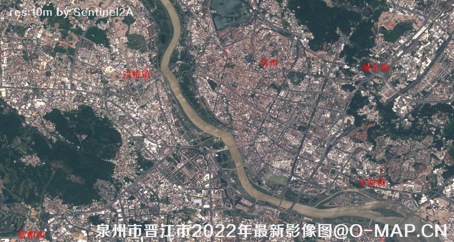 福建省泉州市和晋江市2022年5月份卫星图