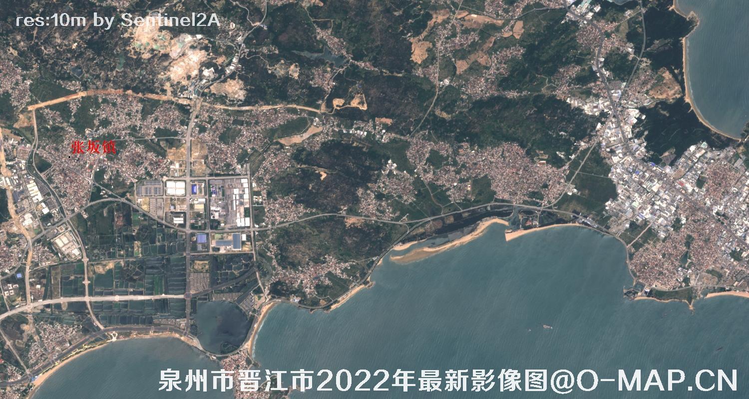 福建省泉州市和晋江市2022年5月份卫星图
