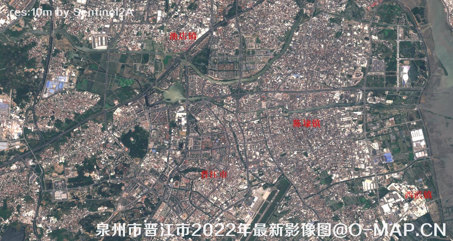 福建省泉州市和晋江市2022年5月份卫星图