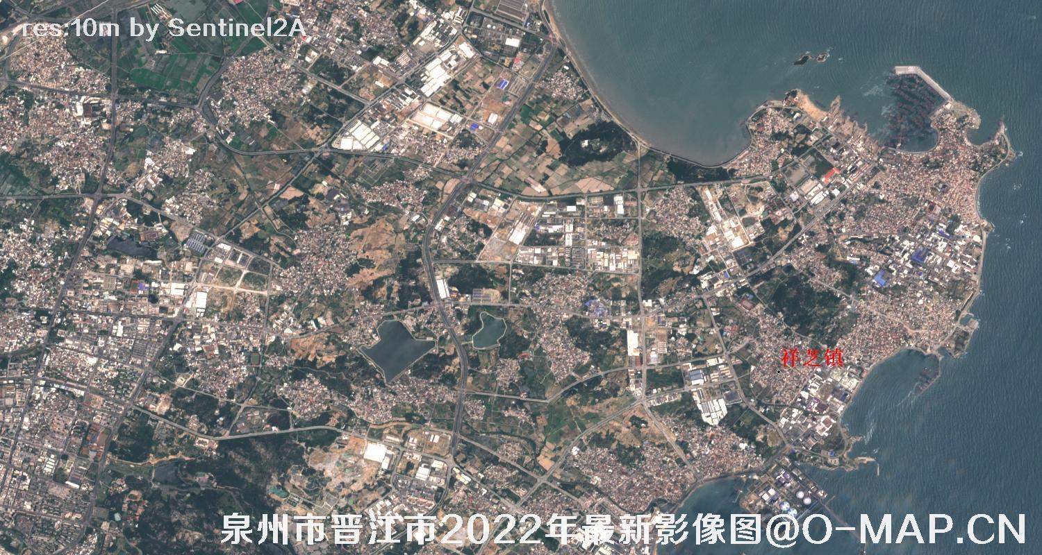 福建省泉州市和晋江市2022年5月份卫星图