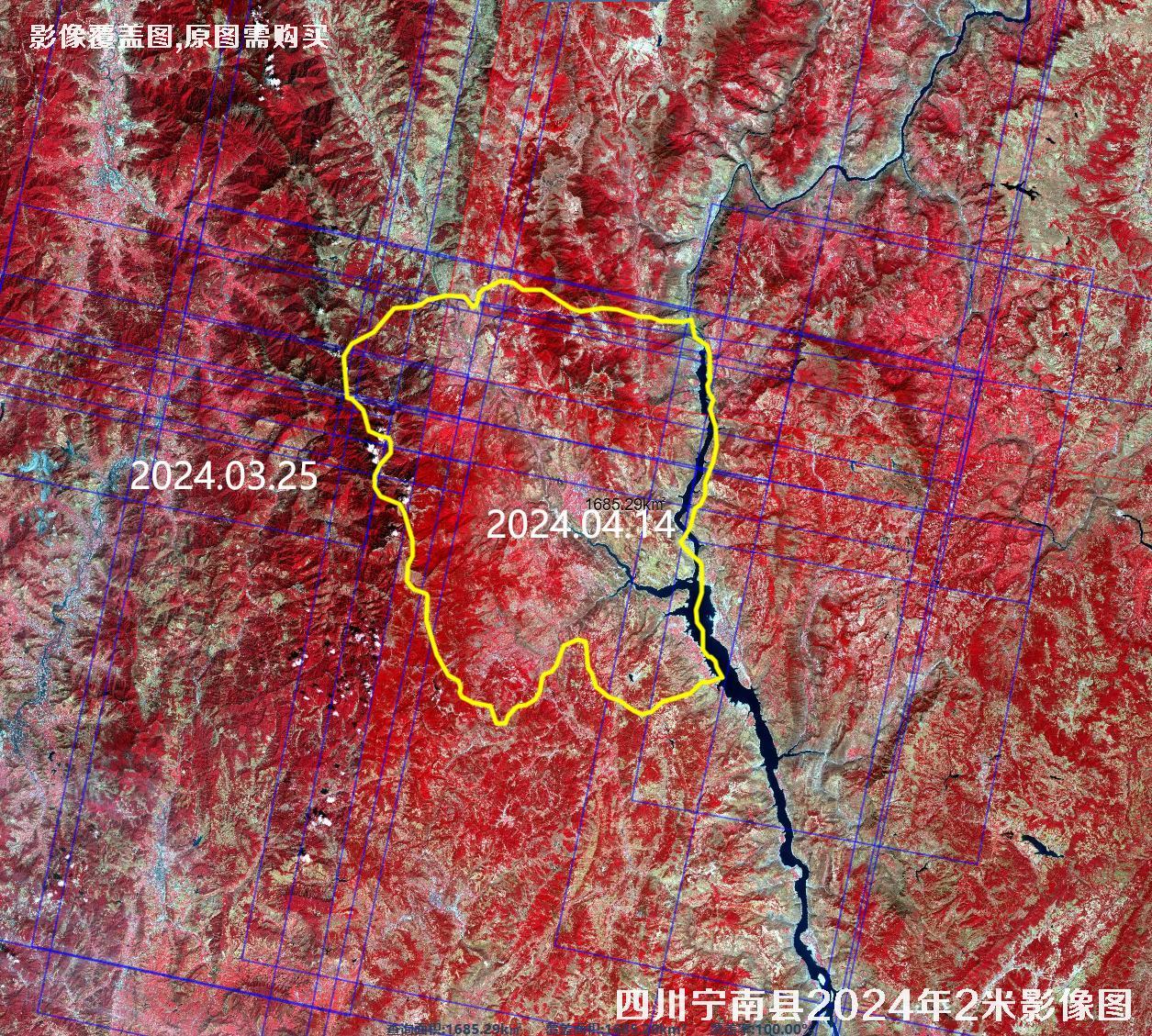 四川省宁南县2米分辨率卫星影像图