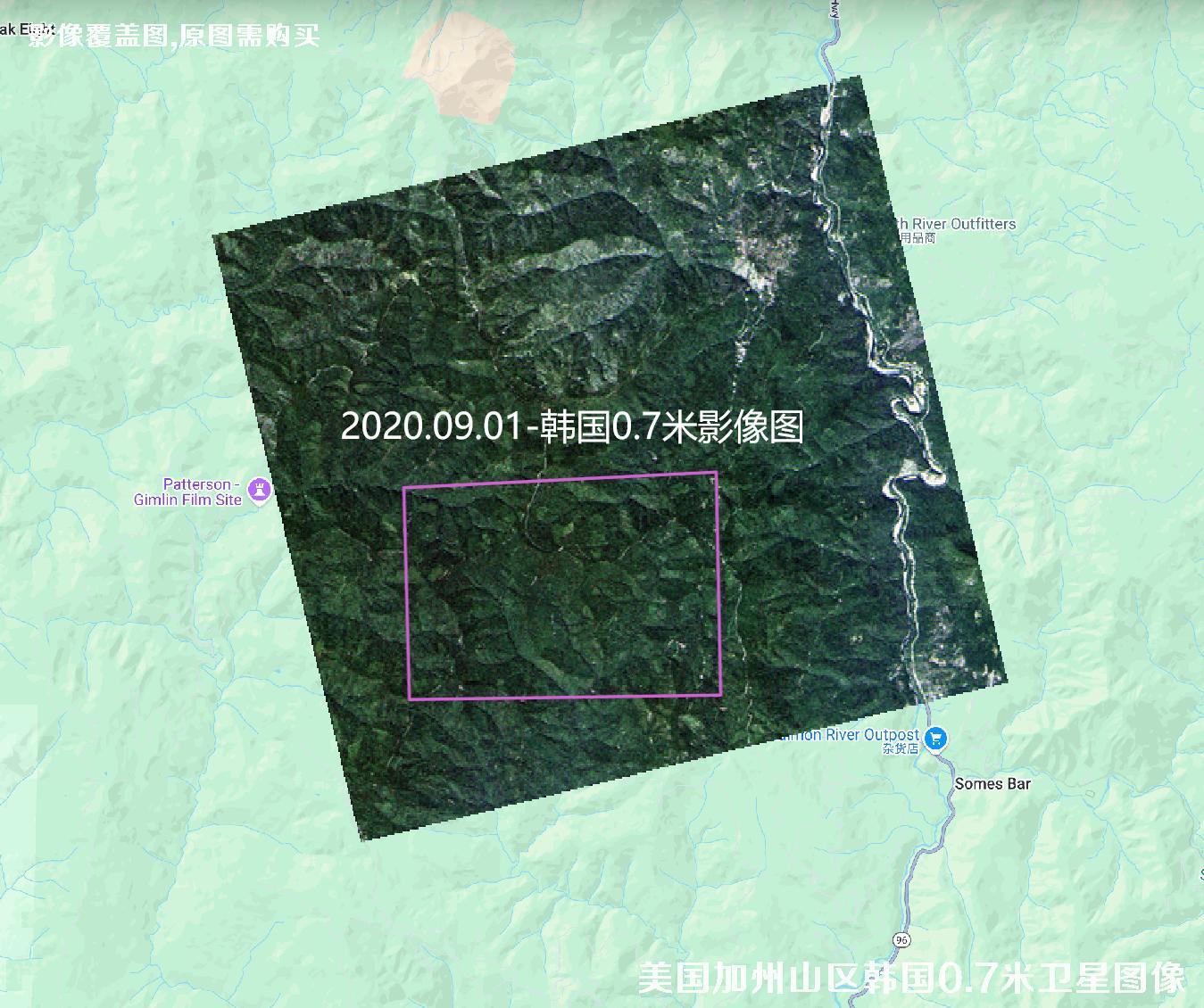 美国加州森林大火区域2020年卫星图像