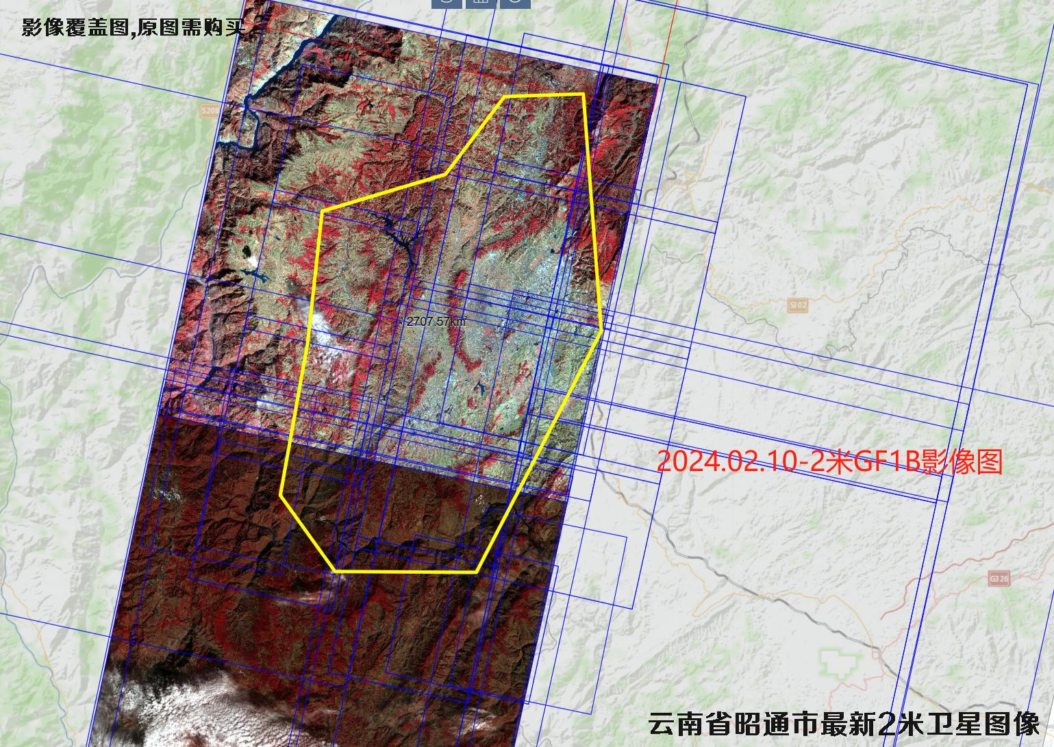 云南省昭通市最新【0.8-2-2-2-2-2】米分辨率卫星影像图