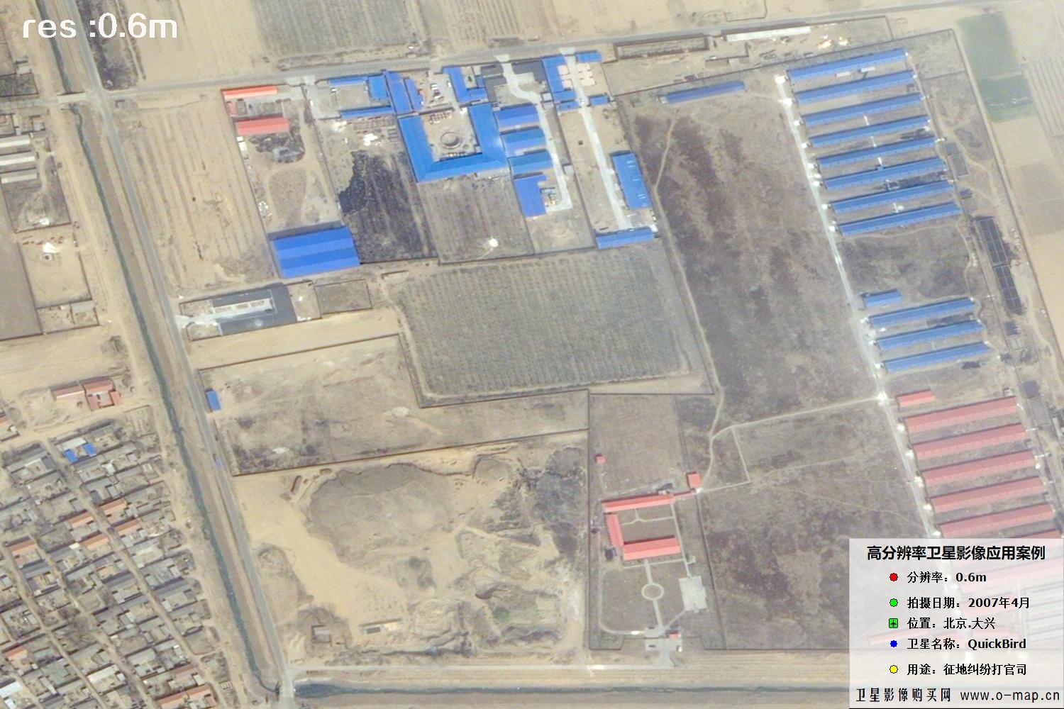 北京市大兴区2007年4月份0.6米QuickBird快鸟卫星影像图