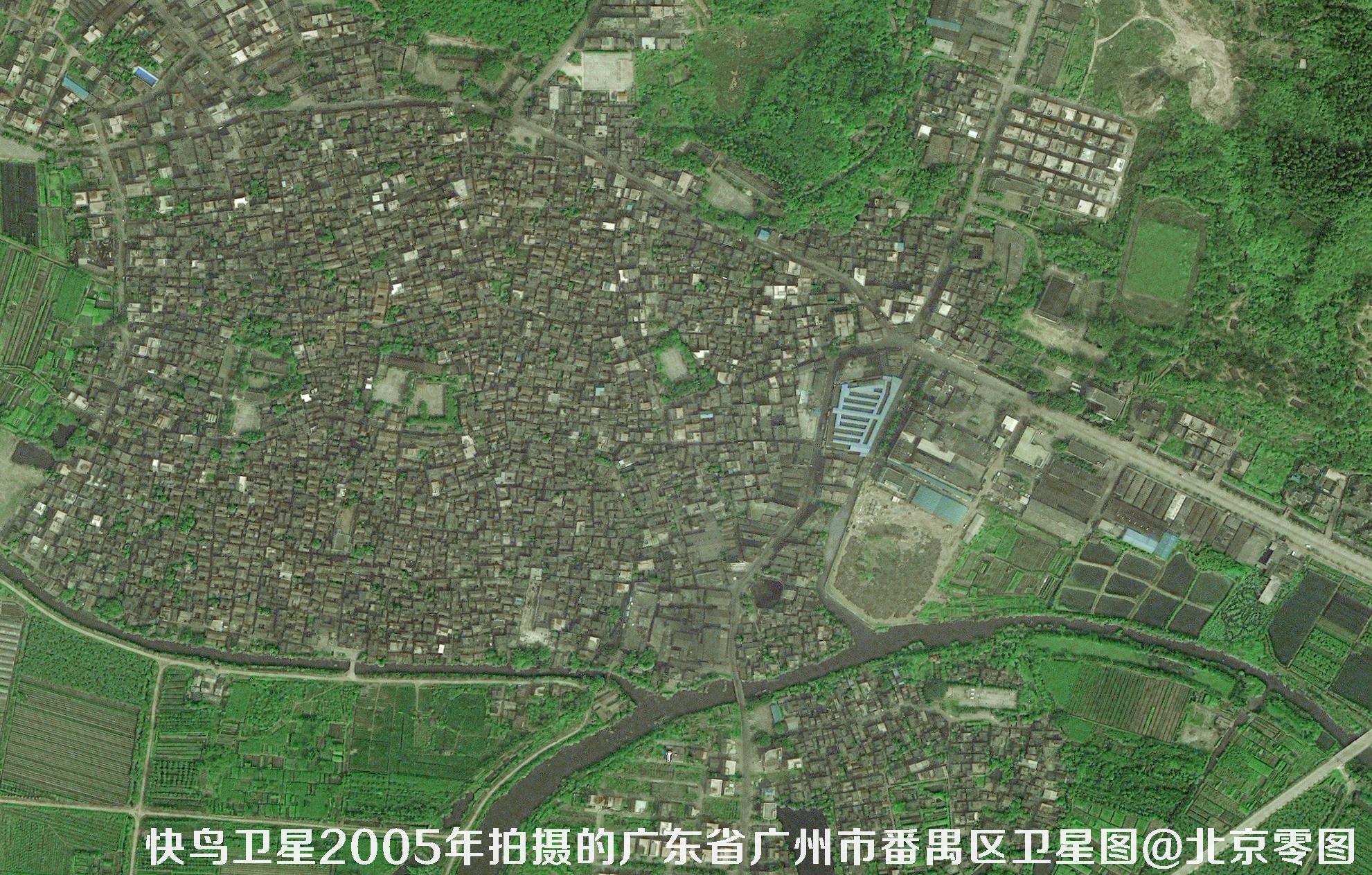快鸟卫星2005年拍摄的广东省广州市番禺区卫星图