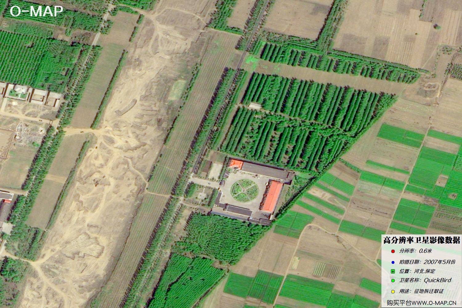 河北省保定市容县2007年5月份快鸟卫星影像图