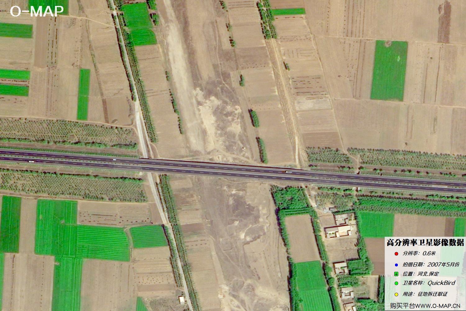 河北省保定市容县2007年5月份快鸟卫星影像图