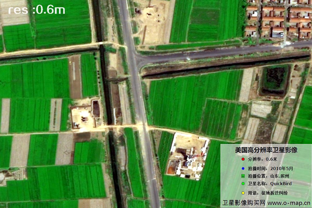 快鸟卫星于2010年5月份拍摄的山东省滨州市历史影像图
