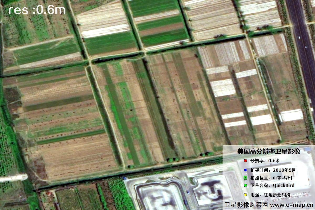 快鸟卫星于2010年5月份拍摄的山东省滨州市历史影像图