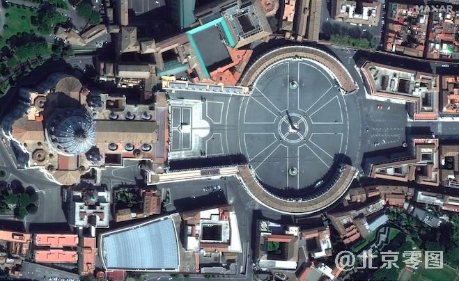 maxar卫星影像图-空无一人的罗马圣彼得广场